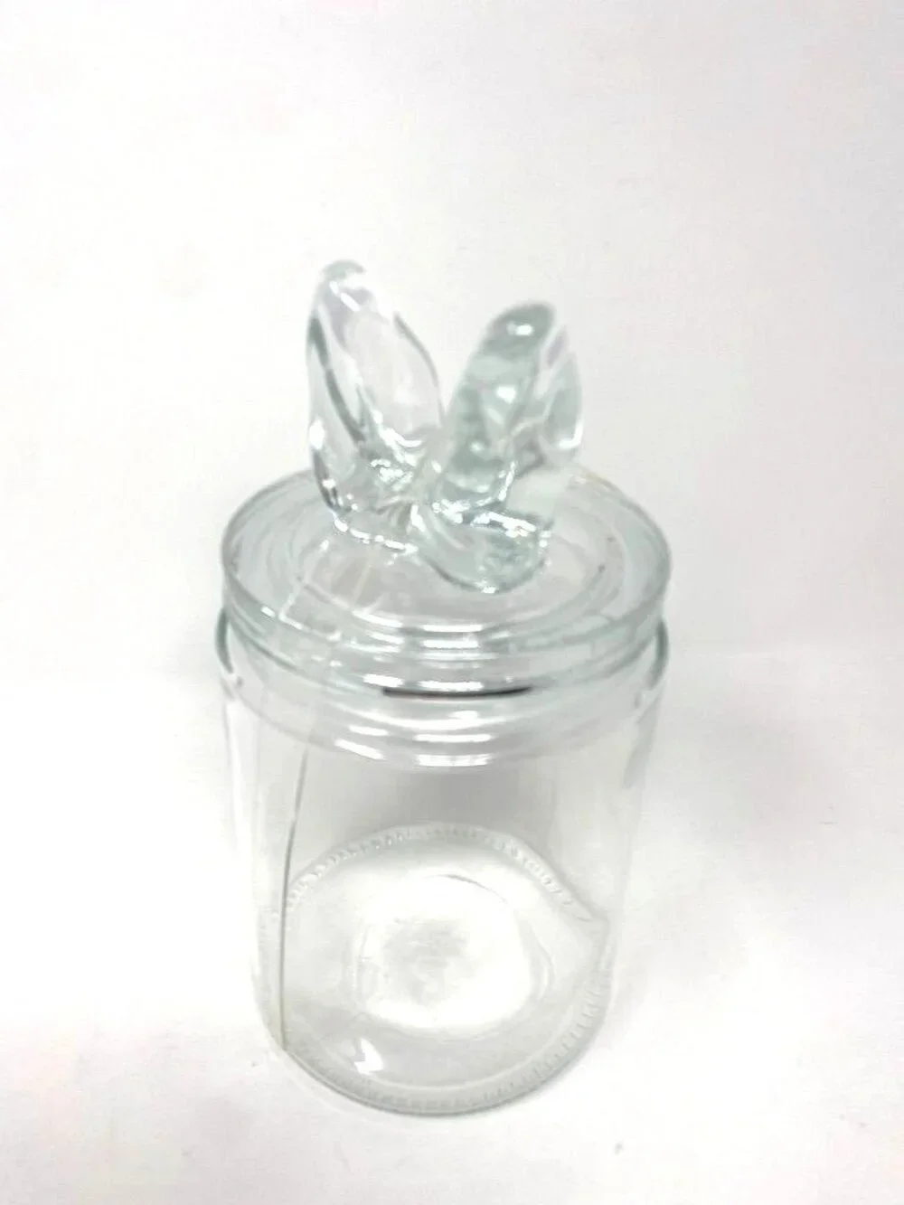 Target 2026 Clear Glass Canister Jar Bunny Ears Lid Storage Decor